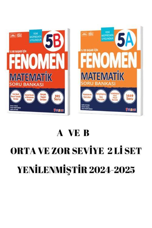Fenomen Yayıncılık 5 Matematık (A) Ve (B) Soru Bankası 2 Li Set Yeni Ürün