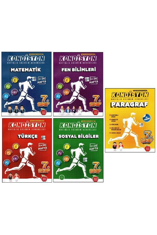 Newton Yayınları 7. Sınıf Matematik + Fen + Türkçe + Sosyal + Paragraf Kondisyon Denemeleri 5 Kitap