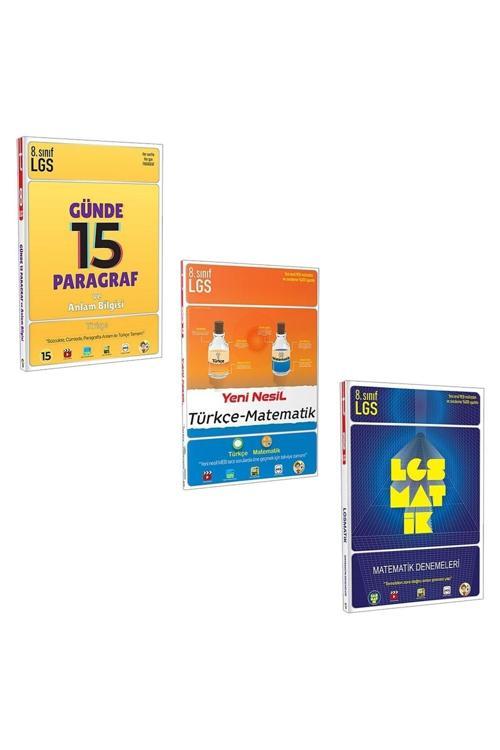 Tonguç Yayınları Lgs Günde 15 Paragraf + Lgsmatik Matematik Denemeleri + Yeni Nesil Türkçe Matematik Soru Bankası