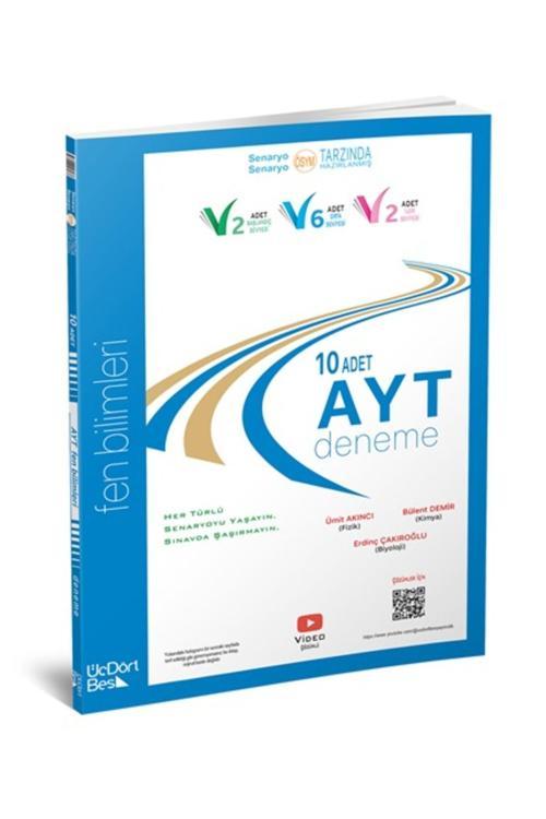 Üç Dört Beş Yayınları Ayt Fen 10 Lu Deneme