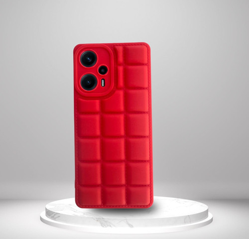 Xiaomi Poco F5 5G Uyumlu Silikon Madlen Case KIRMIZI