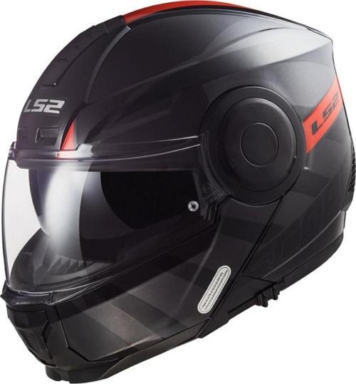 Scope Hamr Çene Açılır Kask Mat Siyah-kırmızı SMALL