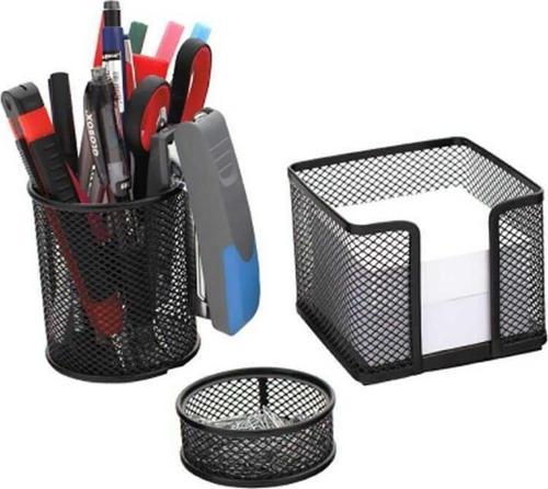 Masa Seti 3lü Metal Perforeli Siyah 6643