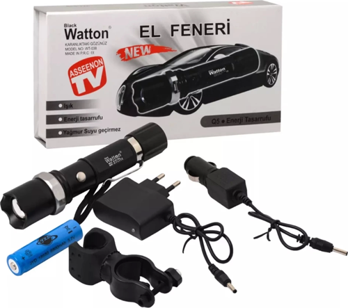 Zoomlu Şarjlı El Feneri  Wt-038