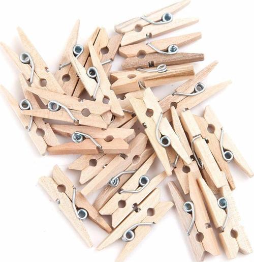 Ahşap Küçük Mandal Natural 24 LÜ 4674