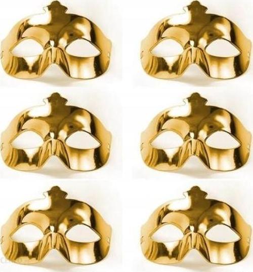 Altın Metalize Renk Düz Balo Parti Maskesi