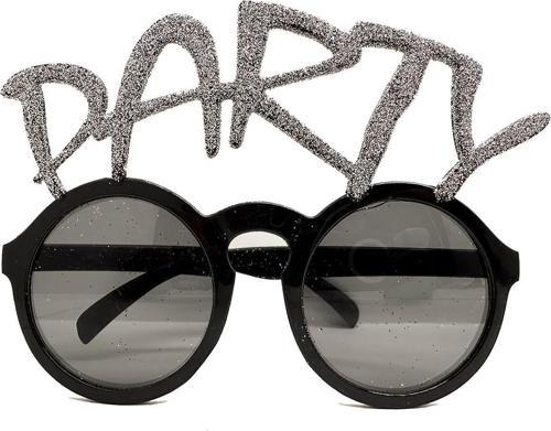 Gümüş Simli Party Yazılı Parti Gözlüğü Show 15x7 cm