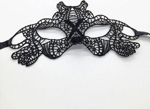 Siyah Renk Dantel Kesim Dantel İşlemeli Balo Parti Maskesi 11 No