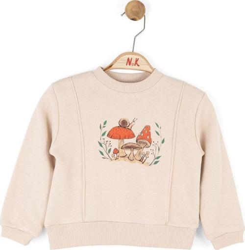 Kız Çocuk Mantar Baskılı Sweat Krem 37608