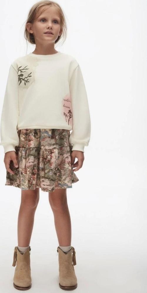 Krem Kız Çocuk Batik Sweat
