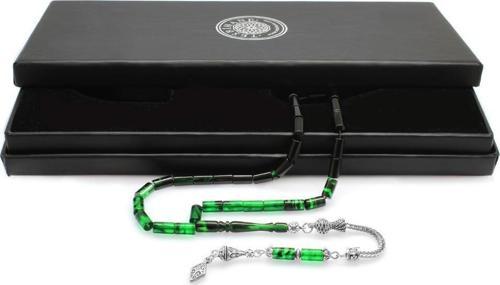 Kararmaz Metal Anadolu Desen Püsküllü Kesme Kesim Süzme Yeşil-Siyah Sıkma Kehribar