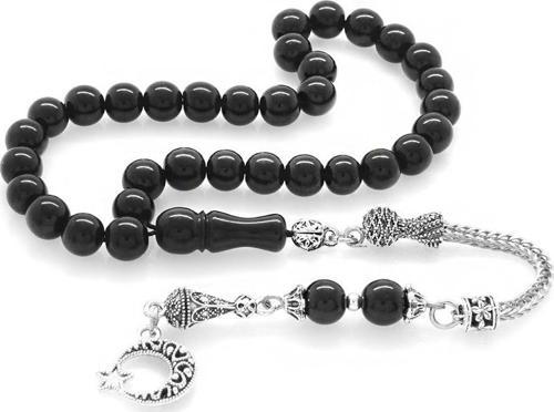 Kararmaz Metal Püsküllü Küre Kesim Rus Oltu Tesbih