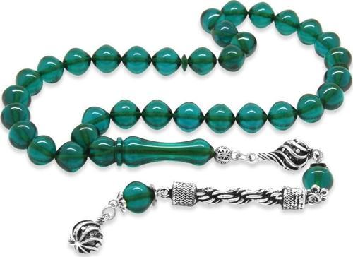 Kararmaz Metal Halat Püsküllü İstanbul Kesim Turkuaz Ateş Kehribar Tesbih