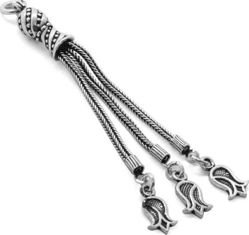 Lale Tasarım 3lü Kamçı 925 Ayar Gümüş Püskül