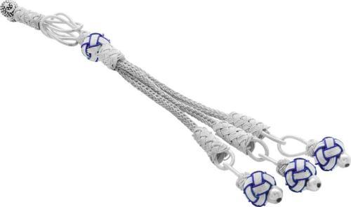 Mavi-Beyaz Renk Bakır Kaplama Üçlü Top Kazaz Püskül