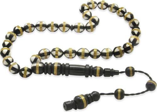 Sistemli Beyaz Mine Dolgulu Pirinç Sarmal Küre Kesim Kuka Tesbih