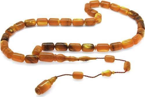 Sistemli Kapsül Kesim Sedefli Turuncu-Siyah Colorful Katalin Tesbih