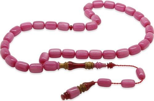 Sistemli Her Bir Tanesi Usta İşçilikli İmame&Hitame Kuka Kombinasyonlu Kapsül Kesim Sedefli Gül Kurusu Katalin Tesbih