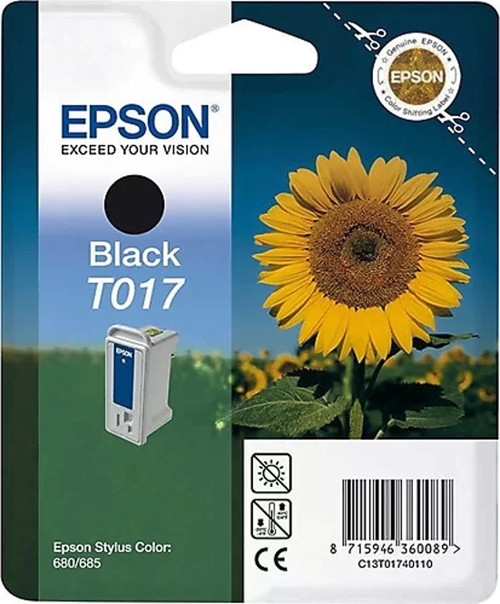 OUTLET EPSON T017 C13T01740120 SİYAH ORJİNAL KARTUŞ 600 SAYFA (STYLUS 680 STYLUS685 STYLUS777)