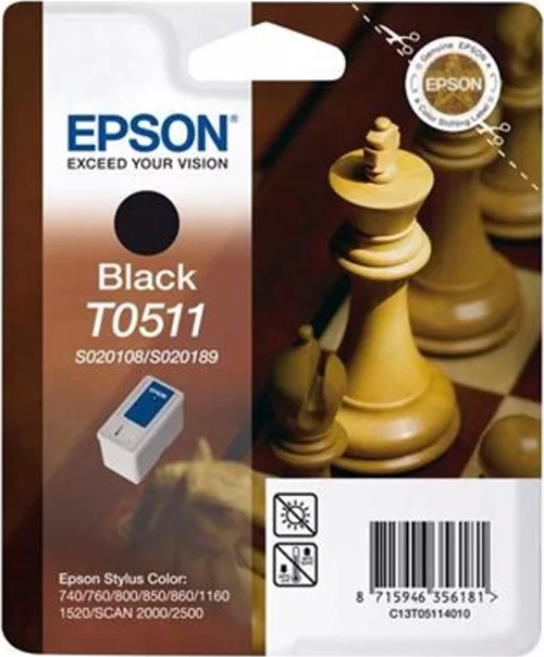 OUTLET EPSON T0511 C13T05114020 SİYAH ORJİNAL KARTUŞ (STYLUS 1160 1500 800N 850N)