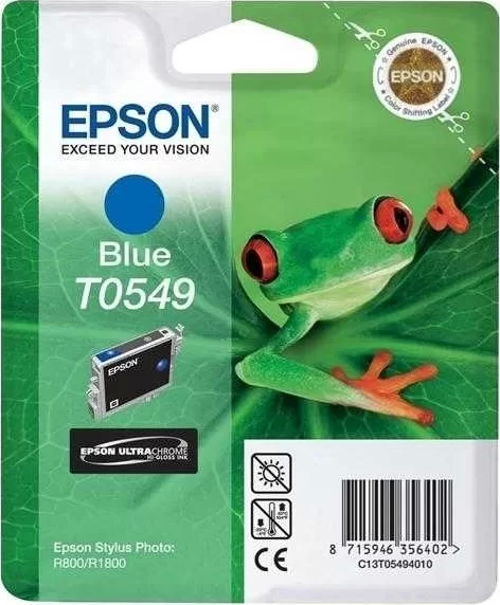 OUTLET EPSON T0549 C13T05494020 MAVİ ORJİNAL KARTUŞ 400 SAYFA (R800 R1800)