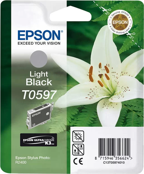 OUTLET EPSON T0597 C13T05974020 AÇIK SİYAH ORJİNAL KARTUŞ 450 SAYFA (STYLUS PHOTO R2400)