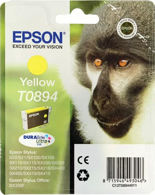 OUTLET EPSON T0894 C13T08944021 SARI ORJİNAL KARTUŞ 225 SAYFA (STYLUS BX300 S20 S21 SX100)