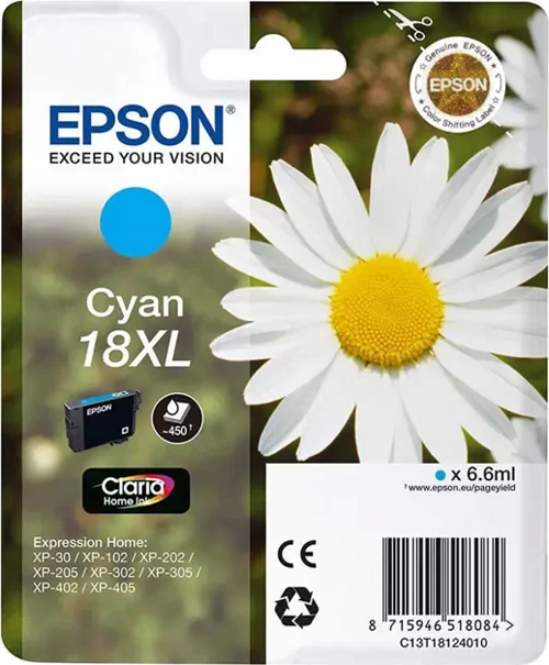 OUTLET EPSON T1812 C13T18124020 18XL MAVİ ORJİNAL KARTUŞ 450 SAYFA (XP102 XP202 XP302 XP402 XP405)