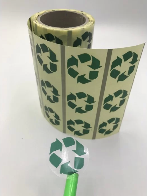 GERİ DÖNÜŞÜM ETİKETİ 30 MM YUVARLAK ÜZERİ BASKILI 500 LÜ SARIM