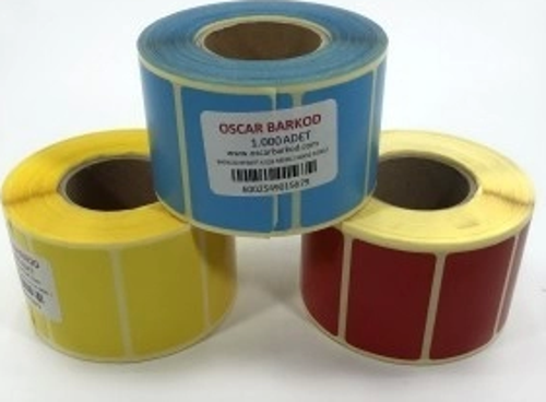 RENKLİ KUŞE ETİKET 30X50 1000 ADET