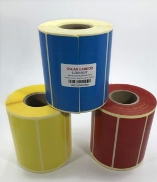 RENKLİ KUŞE ETİKET 40X20 5'Lİ 5000 ADET