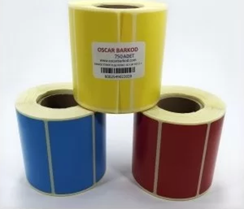 RENKLİ KUŞE ETİKET 40X80 750´Lİ (MAVİ)