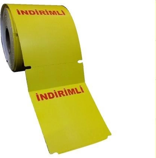 TERMAL KARTON RAF ETİKETİ SARI İNDİRİMLİ 135X100 250 ADET