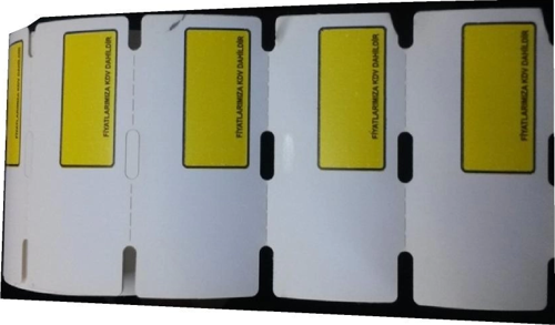 TERMAL KARTON RAF ETİKETİ SARI İNDİRİMLİ 38X80 500 ADET