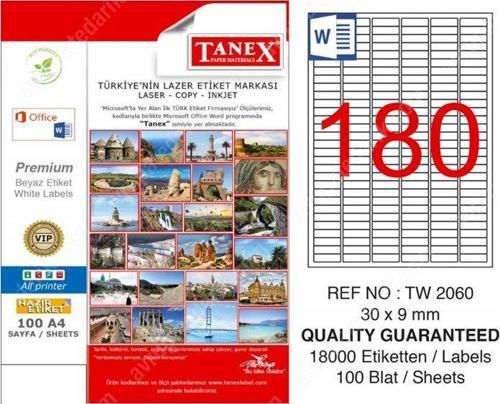 2060 LASER ETİKET 30x9mm 180x100 18000 ADET