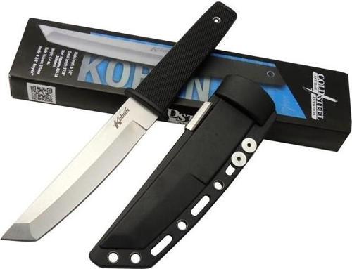 Cold Steel AUS 8A Kobun Tanto Outdoor / Av Bıçağı 25cm - Kılıflı, Kutulu, Siyah Plastik Sap