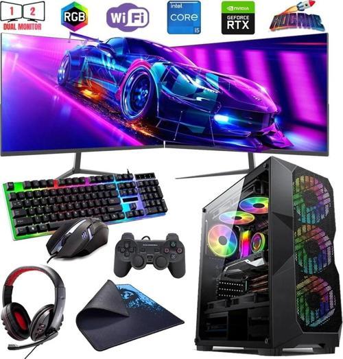 I5 12400F 32GB DDR4 1TB M2 6GB RTX3050 Çift 24" Mon. Oyun Bilgisayarı (Gaming SET)