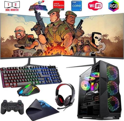I5 14400F 32GB DDR4 1TB M2 8GB RX580 Çift 24" Mon. Oyun Bilgisayarı (Gaming SET)