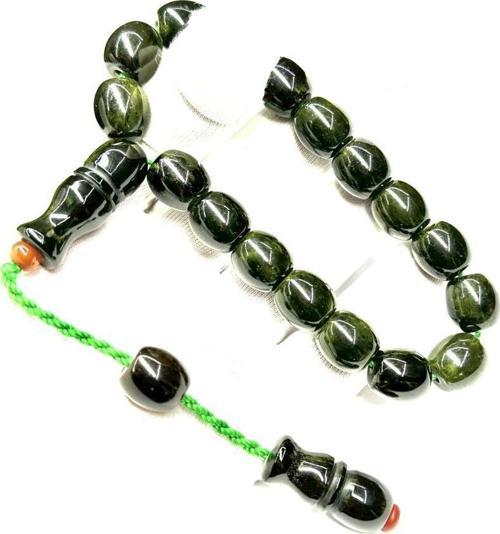 Bilek Boy Maskot Beyzi Model 13-13mm Sistemli Hareli Sıkma Kehribar Tesbih