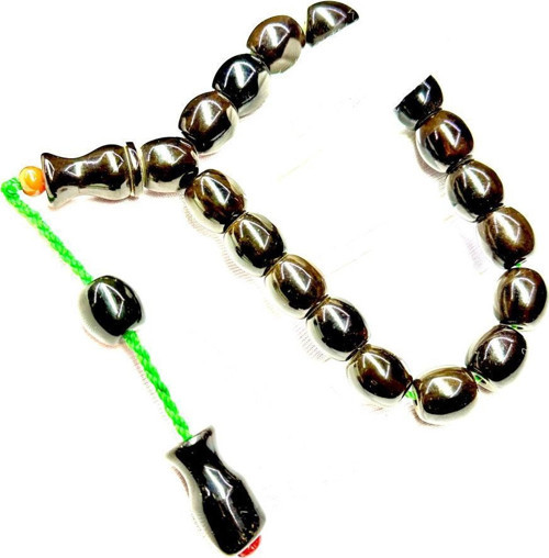 Bilek Boy Maskot Beyzi Model 13-13mm Sistemli Hareli Sıkma Kehribar Tesbih