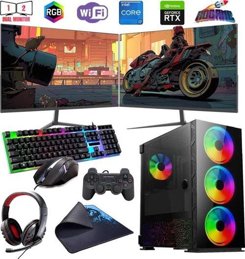İ7 12700F 32GB DDR4 1TB M2 8GB RTX3050 Çift 24" Monitörlü (Gaming SET)