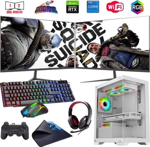 İ7 13700F 32GB DDR4 1TB M2 8GB RTX3050 Çift 24" Monitörlü (Gaming SET)