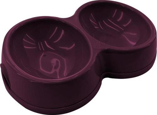 8566 Çiftli Kedi/Köpek Mama Kabı Bordo