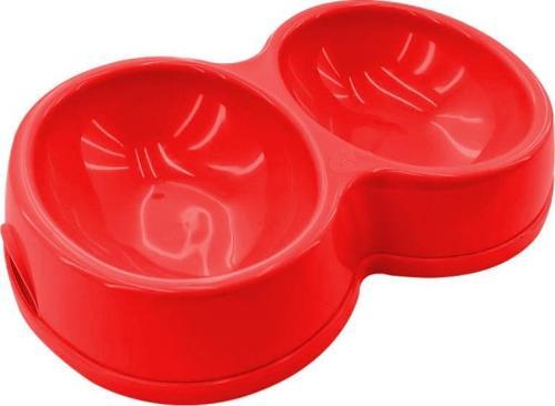 8566 Çiftli Kedi/Köpek Mama Kabı Kırmızı