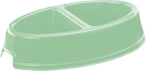 Çiftli Oval Kedi/Köpek Büyük Mama Kabı Yeşil