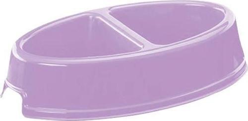 Çiftli Oval Kedi/Köpek Küçük Mama Kabı Lila