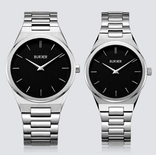 Adam & Eve Silver Black Çift Kol Saati