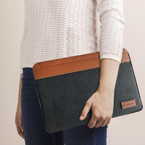 Casedress Siyah Mıknatıslı Keçe Laptop Ve Evrak Çantası 15.6 Inç