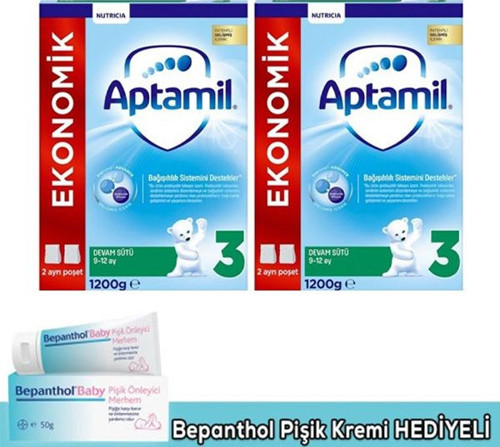 3 Devam Sütü 1200 gr x 2 Adet (Bepanthol Pişik Hediyeli)