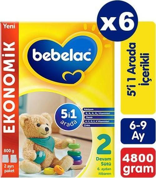 2 Devam Sütü 800 gr x 6 Adet